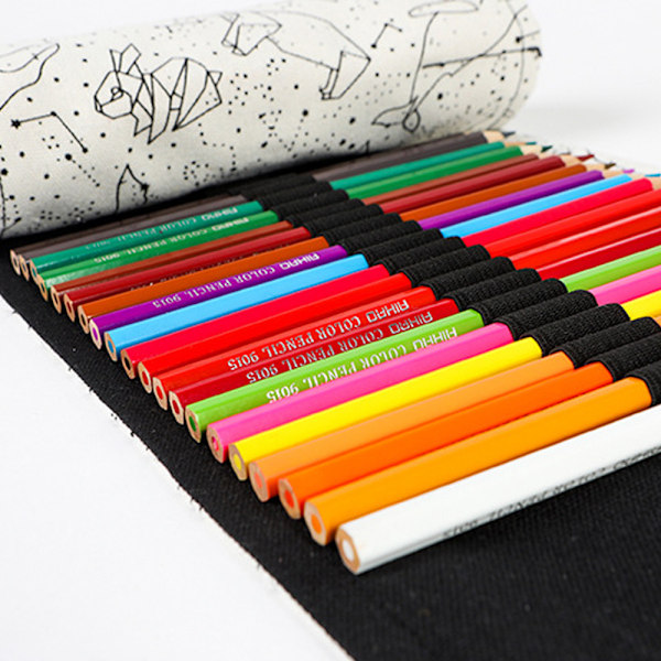 Färgpennoromslag Rulla upp pennhållare Väska Ritning Färgpennor Rulle Organizer Brevpapper Väska för Student Konstnär Resenär