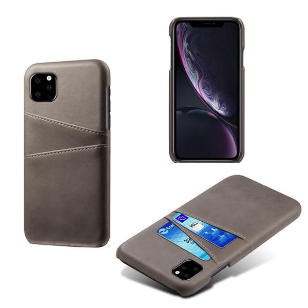 Iphone 11 Pro Max beskyttelsesetui læderkort Visa Amex - Sort iPhone 11 Pro Max