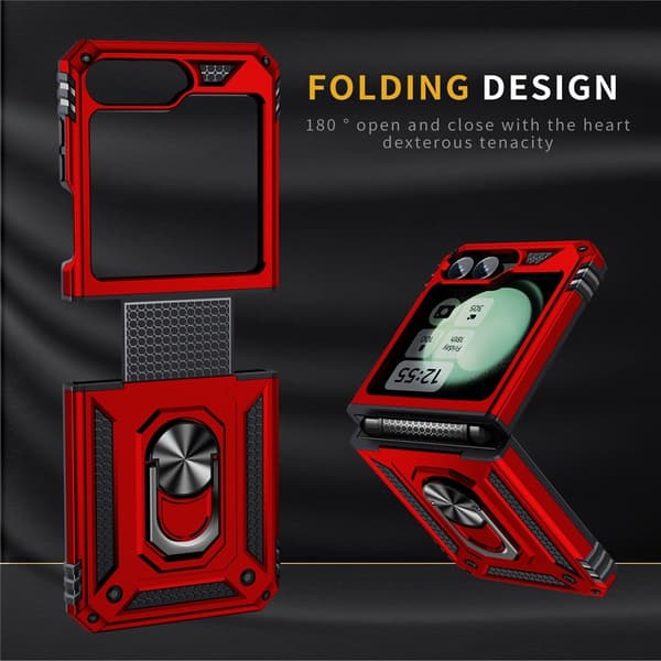 Samsung Z Flip7 FE Armor Metallringfodral - Röd Röd