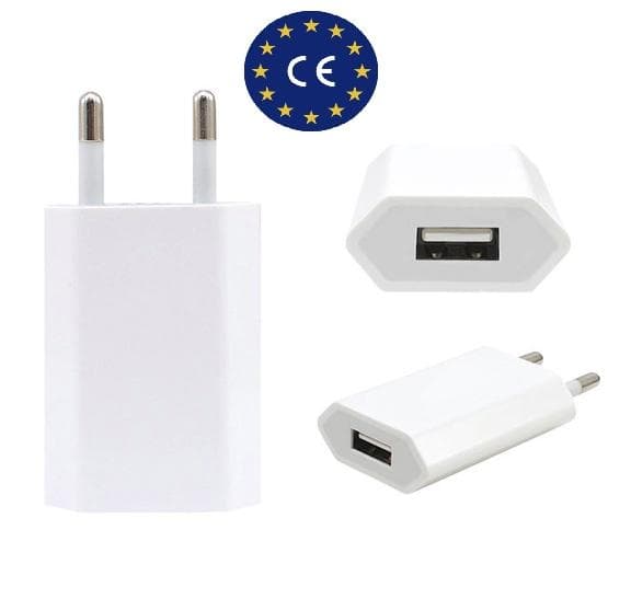 USB strømadapter fra 230V til 5V USB Type A ho 1A, 5W iPhone