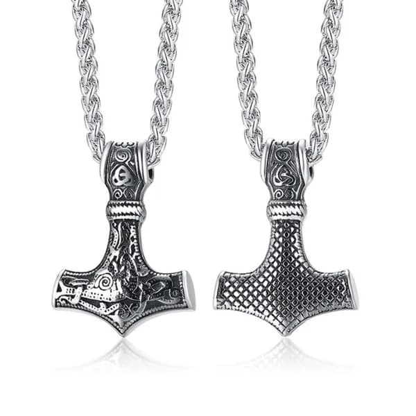 Viking Halskæde Thors Hammer Mjølner Kæde Sølv