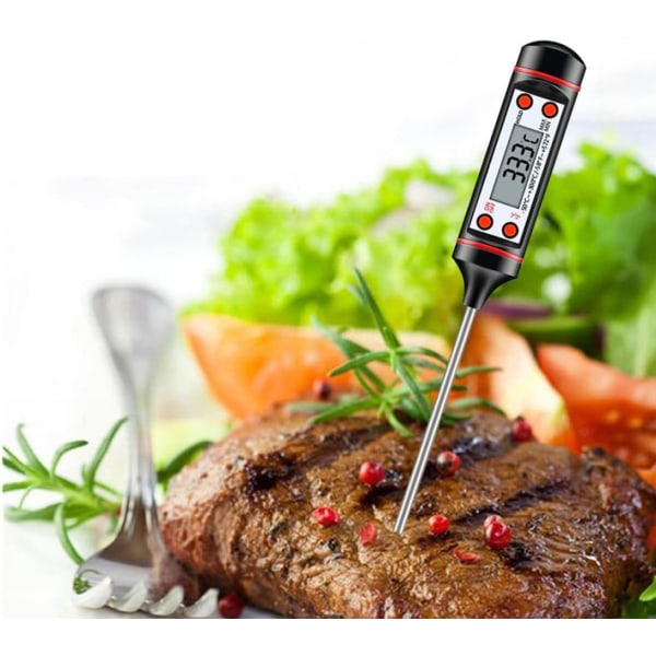 Thermomètre alimentaire, termomètre multifonction de sonde de cuisine numérique pour aliments, viande, sonde och acier inoxidable BBQ