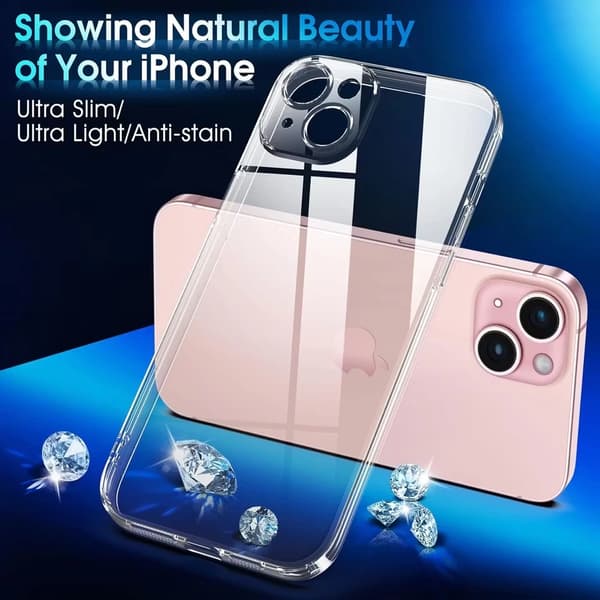 iPhone 15 Plus Klart TPU Skyddsfodral – Extra Skydd för Kameran