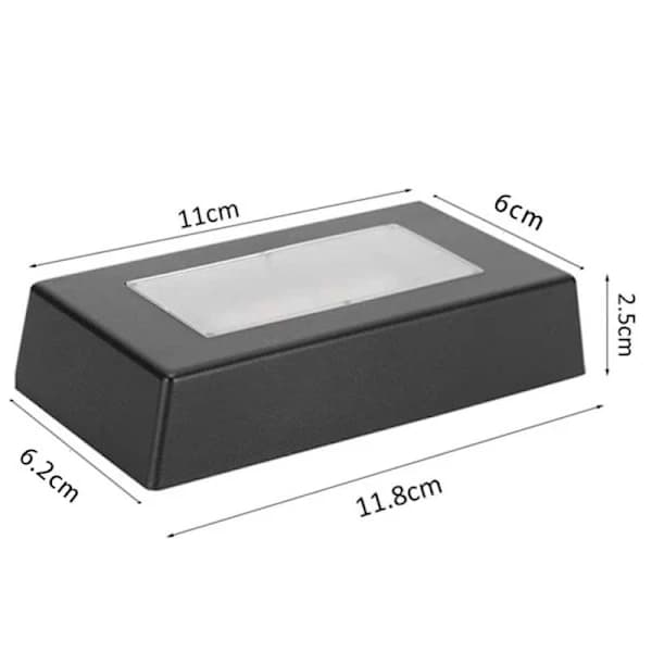 Lysbase, rektangulær USB flerfarget lysdisplaybase for krystallstatuer, smykker (svart)