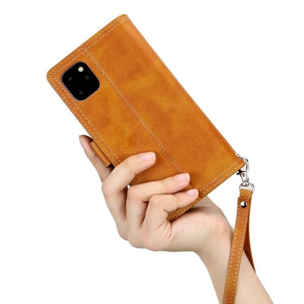 iPhone 14 Plus Pung Etui Ægte Læder Flip - Sort Sort