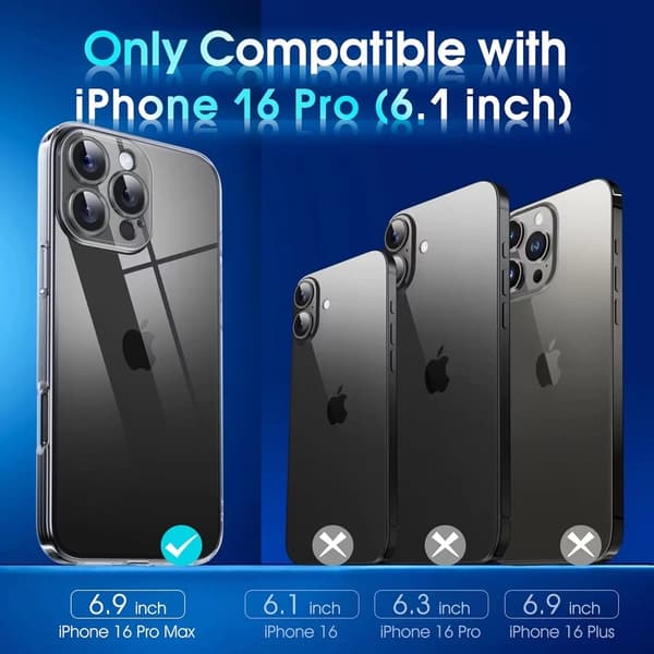 iPhone 16 Pro Klart TPU Skyddsfodral – Ger extra skydd för iPhone 16 Pro-kameran.