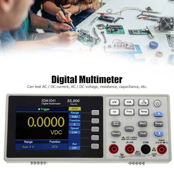 XDM1041 3,5 tum LCD Mini Desktop Digital Multimeter Sann RMS Temperatur Testare Mätare