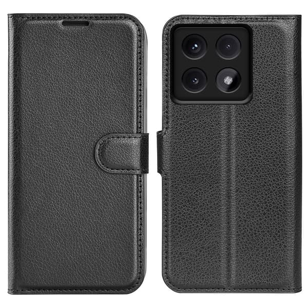 Xiaomi 14T Pro Cover Litchi Læder Sort