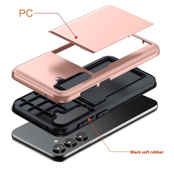 Samsung S25+ Armor kortholderdeksel - Rosegull