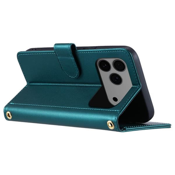 iPhone 17 Pro Max Quilted Skuldertaske Pung Etui - Grøn