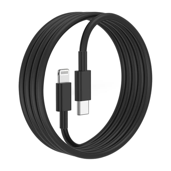 2-pakkaus latauskaapeli iPhonelle ja AirPodeille, USB-C–Lightning, 1 metri – Musta