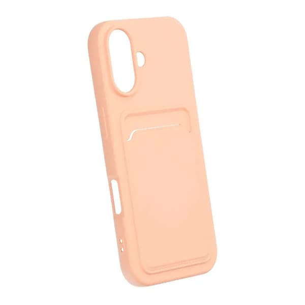 Silikonmobildeksel med kortholder til iPhone 17 - Rosa