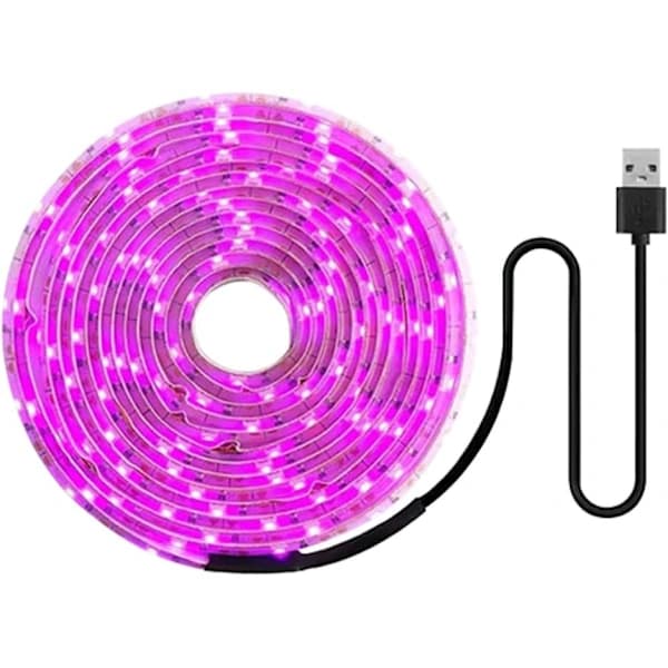 Fullspektrum USB LED Växtbelysning – Klippbar, Växthus – Lämplig för Små Växter 5m