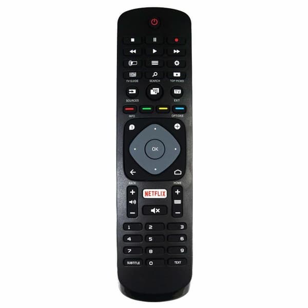Universal Philips smart TV fjernbetjening med Netflix erstatning Sort