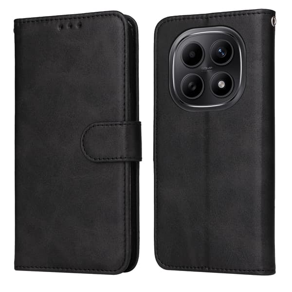 PU læderpung etui til Xiaomi Redmi Note 15 5G - Flere farver Sort