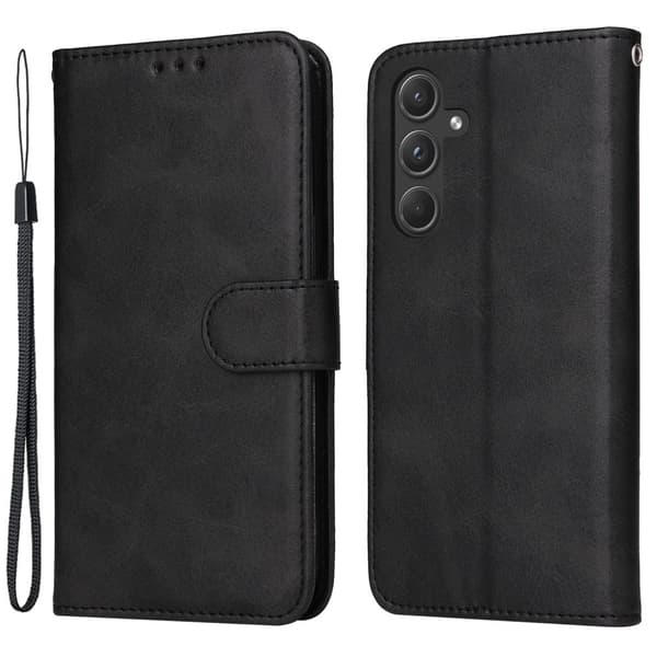 Samsung A55 5G PU-nahkainen lompakkokotelo - Lisää värejä Musta
