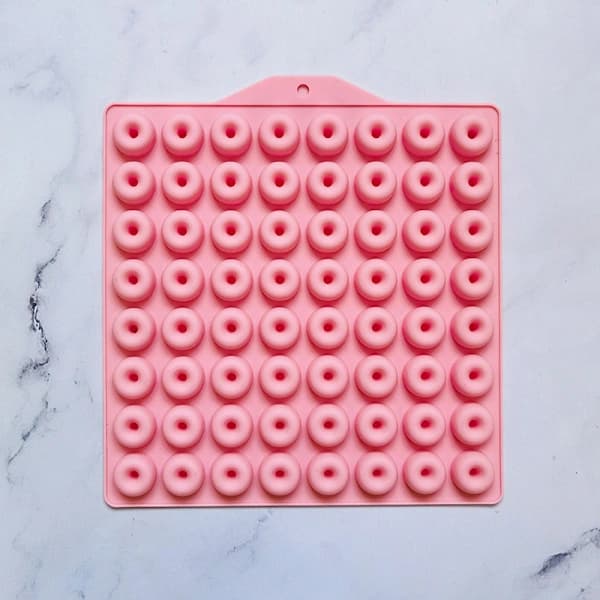 1 st 64 hål mini munk silikonformar DIY chokladgodis Rosa