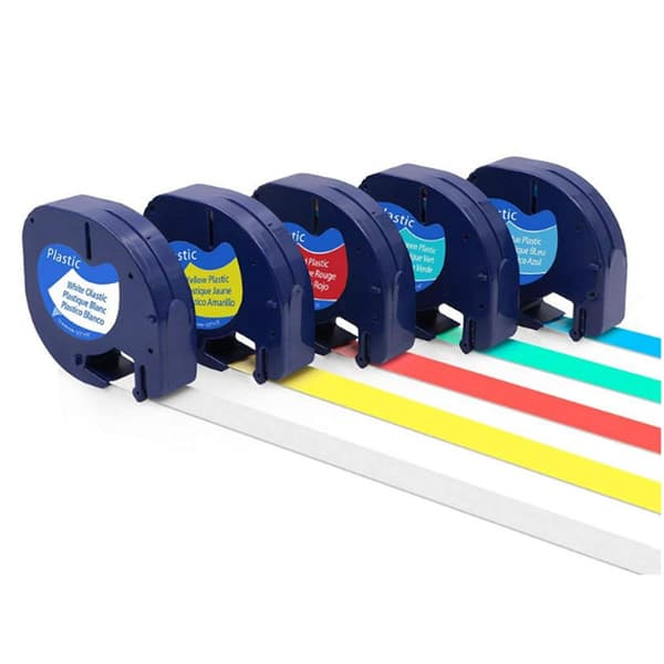5x kompatibel för Dymo Letratag band plastpåfyllning 12mm x