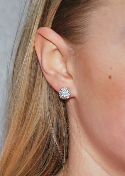 Korvakorut Hopea Kimalteleva glitter - 10mm Hopea