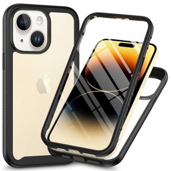 iPhone 14 Plus täysin peittävä Premium 3D -kotelo 3in1 ThreeSixty läpinäkyvä