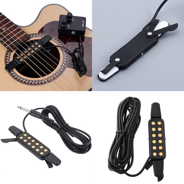 Clip-on pickup akustisk gitarr bas pickup o12 hål transducer