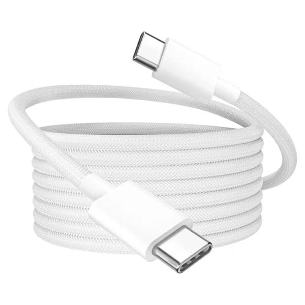2-meter USB-C datakabel – USB-C til USB-C datakabel, nylonflettet, kompatibel med iPhone 17/16/15, iPad, MacBook, Samsung.