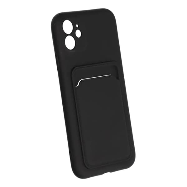 iPhone 11 silikonikuori korttipidikkeellä - Musta Musta