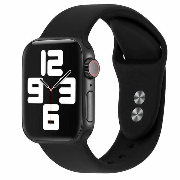 Apple Watch 38/40/41 1/2/3/4/5/6/7/8/SE Sort Urrem Silikone Sort