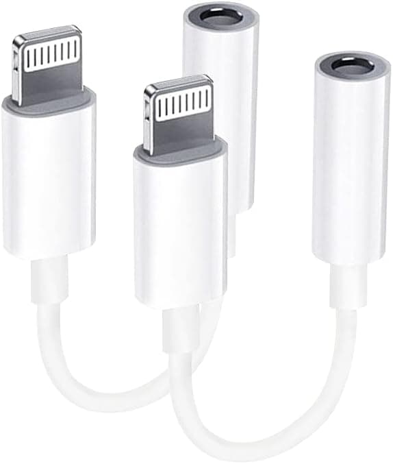 2x Lightning til 3,5 mm hovedtelefonadapter Hvid one size