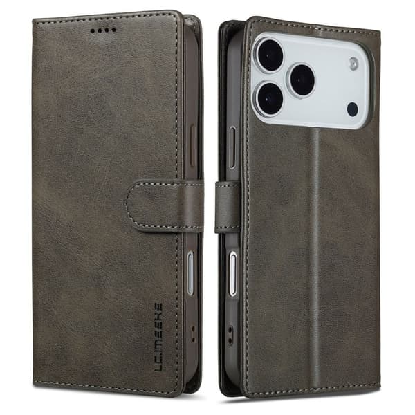 LC.IMEEKE iPhone 17 Pro lompakkokotelo jalustalla - harmaa