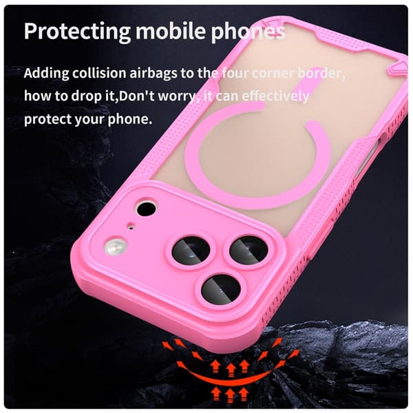 iPhone 17 Pro Max Matt Hybrid Beskyttelsesdeksel - Rosa