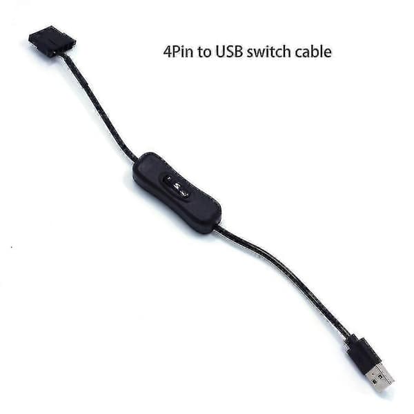 5V USB til 3 / 4-pinners PC-vifte strømadapterkabel med bryter 1 til 1 vei