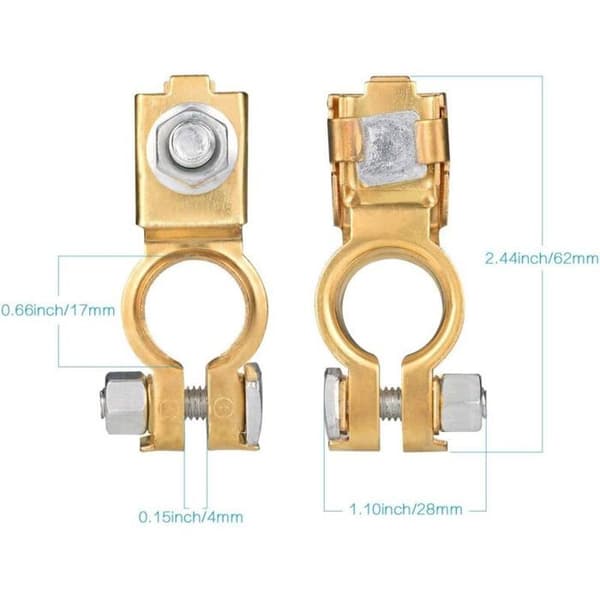 4 stk. Quick Release Batteripolsko til 12V positiv & negativ bilbatteritilslutning