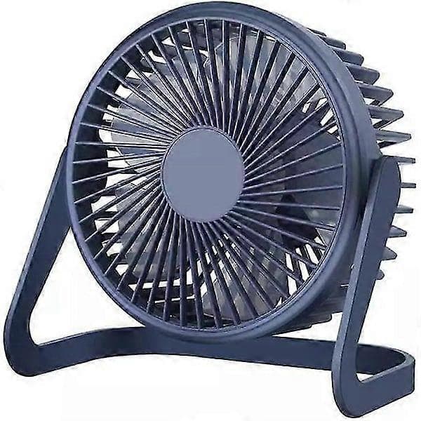 Ventilator, lille skrivebordsventilator til kontoret, stærk vind, støjsvag, 360-graders hovedhøjde