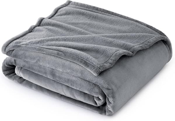 Fleeceplaid til sofa - Bløde, hyggelige, luftige tæpper til seng, varme enkeltplaider til voksne, sølvgrå