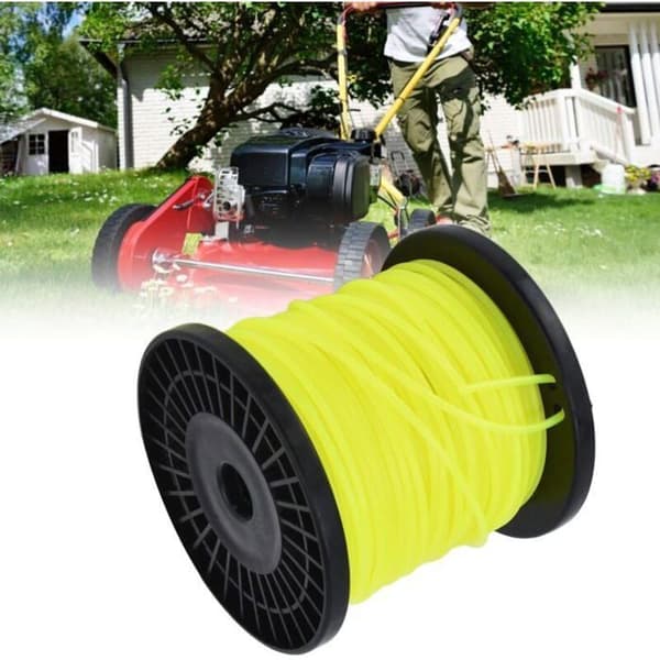 Professionel nylontrimmertråd, velegnet til de fleste plæneklippere, gul (50 meter, 3 mm tråd)