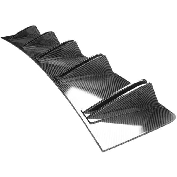 Shark Fin Diffuser, Universel bageste hajfinne til bilens bagkofanger, kulfiber-stil