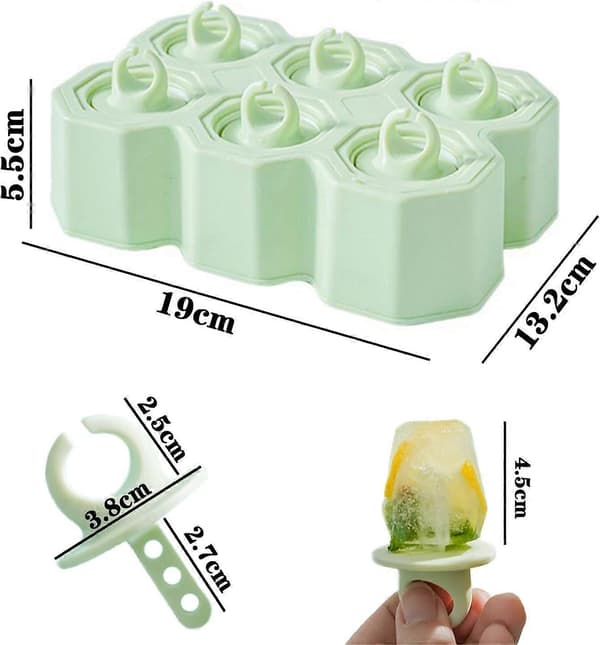 Silikonispinneformer, Mini-isformer, Barneisformer, Ispinneformer med 6 ispinner for barn og voksne