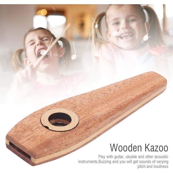 Klassiska träkazoos 10 x 3 x 1 cm Enkelt musikinstrument för gitarr ukulele nybörjarpresent