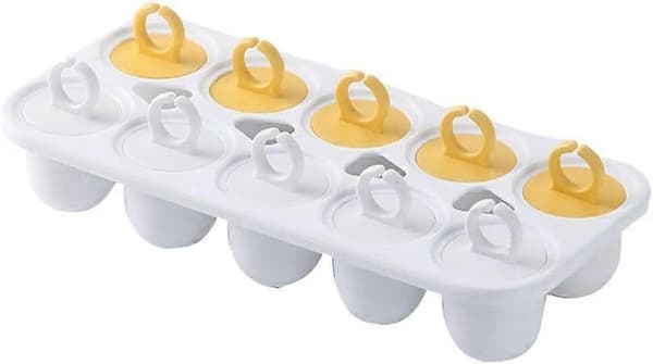 10 Huls Holdbar Ispindform Nem Frigørelse Isforme med Ring Plastikpind Genanvendelig Ispindemagerform