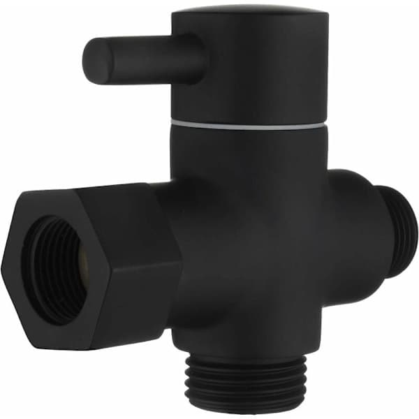 3-vejs omskifterventil i messing afspærringsventil 3/8 \"-1/2 \" adapter til toiletrør, sort