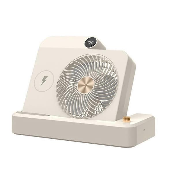 100 hastigheder, LED digitalt display, vinklet base, campingkøleenhed Beige