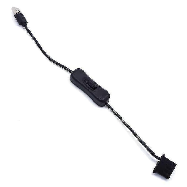 5V USB til 3 / 4-pinners PC-vifte strømadapterkabel med bryter 1 til 1 vei