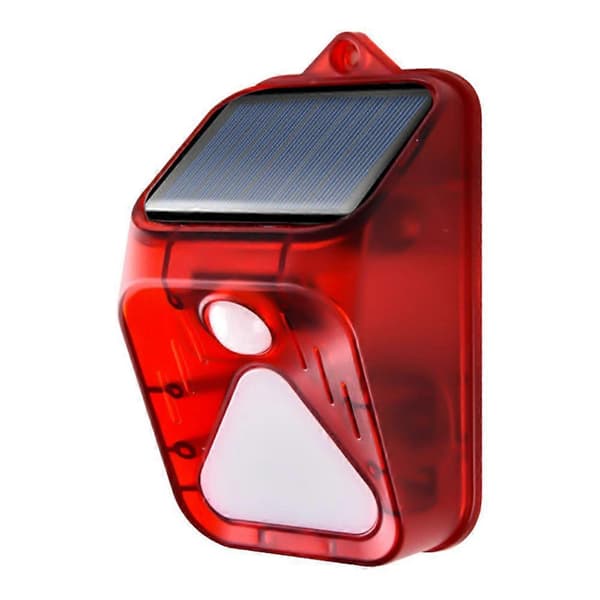 Solar bevægelsessensor alarm lampe udendørs solcelle sirene Red