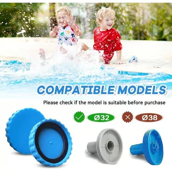Vinterlukningssæt til Intex og Bestway pools, 2 vinterpropper med tilhørende tætninger, pooltilbehør