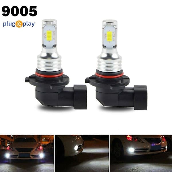 2 x 9005 HB3 LED bil tåkelys, LED front tåkelys