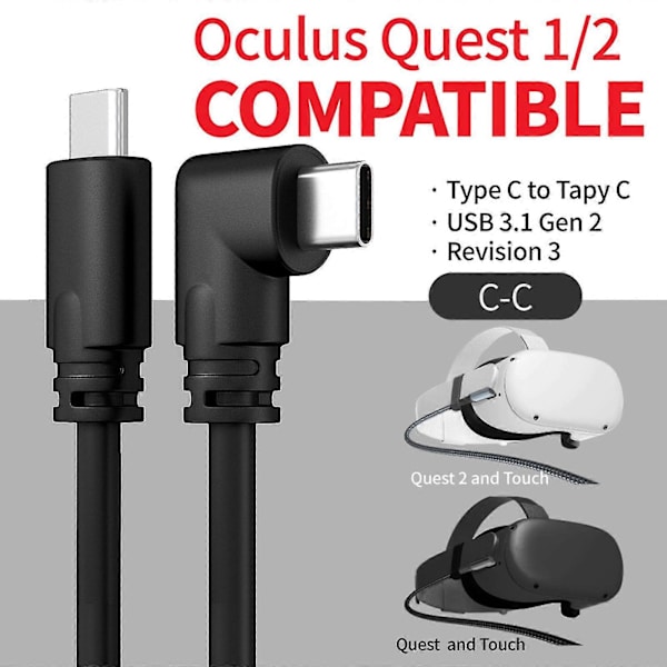 3 meter/5 m/10 m link-kabel dataoverførselsledning til Oculus Quest 2 3m