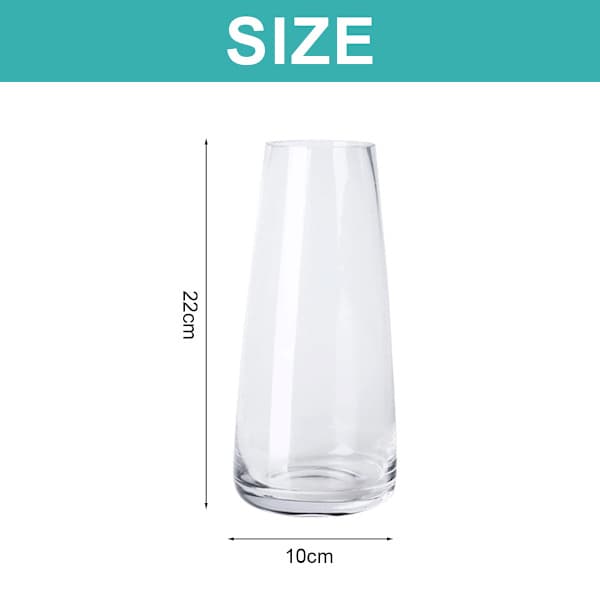 Modern glasvas, klar iriserande glasblomvas för hem- och kontorsdekoration