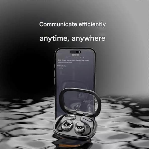AI Åbne Trådløse Sprog Oversættelse Bluetooth Høretelefoner Black