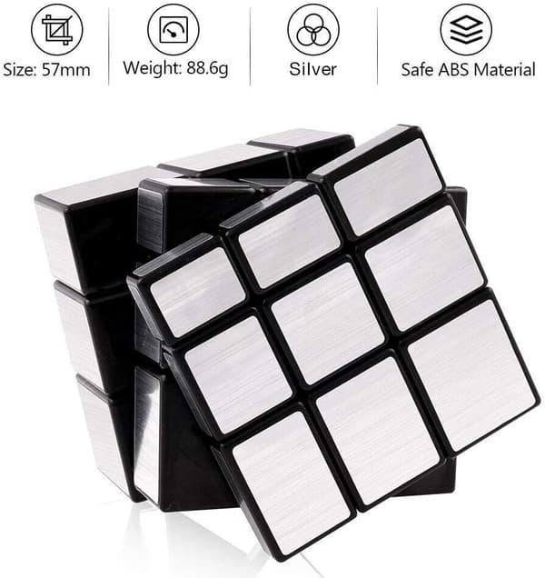 Shengshou Mirror Cube Speed Cube -setti, Magic Cube Puzzle Cube Mirror Blocks Bundle Epäsäännöllinen Speedcube Epätasainen 3D-palapelikubilelut hopea (2 kpl)